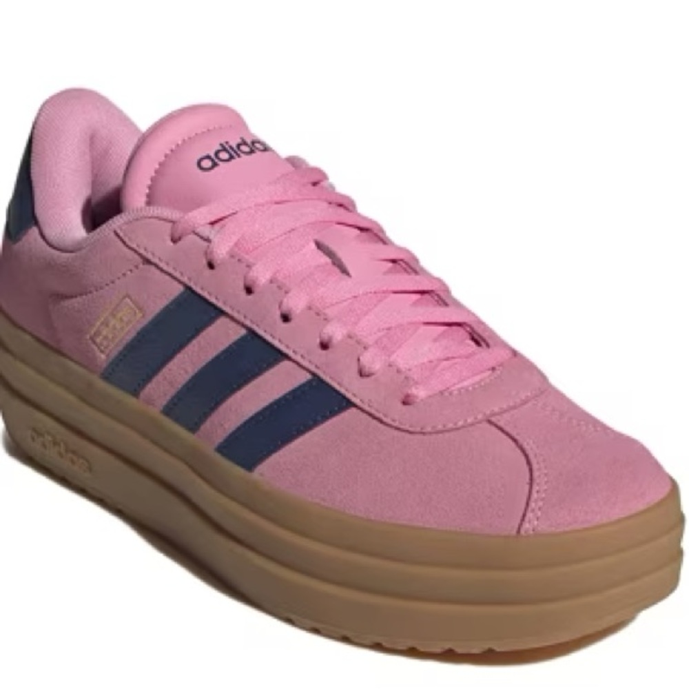 Adidas Pink and Blue Platform Sneakers